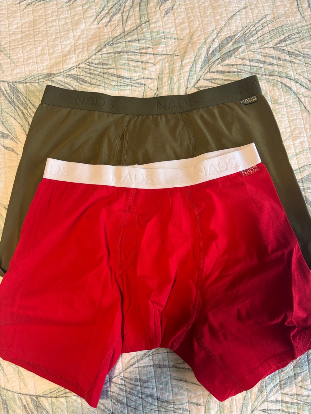 Nads Men's Boxer Briefs Pack - Red and Olive